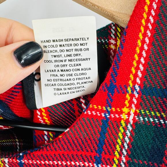 Vintage Positive Attitude Red Tartan Plaid Dress Size 12 USA 80s Holiday Classic - Picture 5 of 8